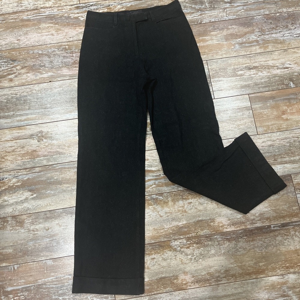 Express‎ Stretch Womens Dress Pants Sz 8 Charcoal Gray Wool Cuffed Straight Leg